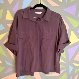 Athleta women’s button down short sleeve top, size large